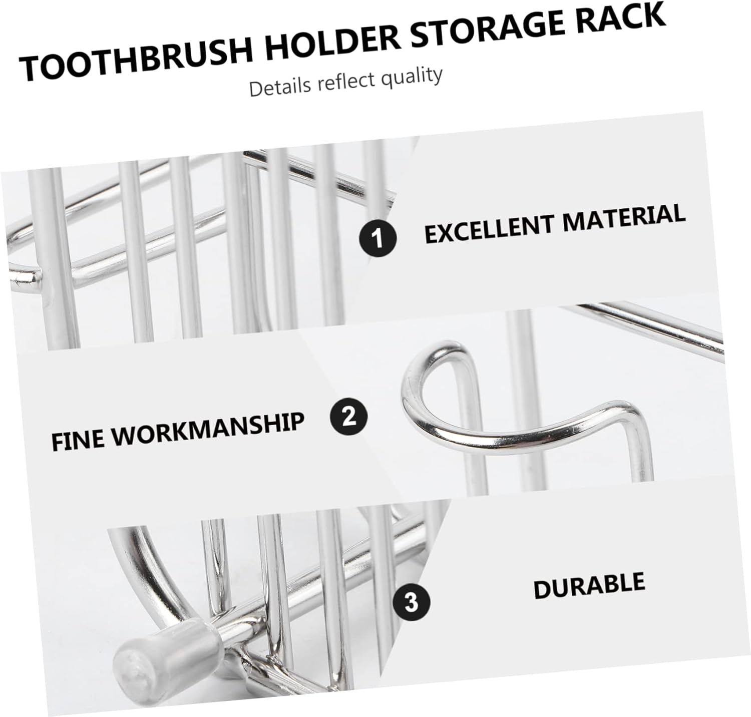 Stainless Steel Wall-Mounted Toothbrush Holder