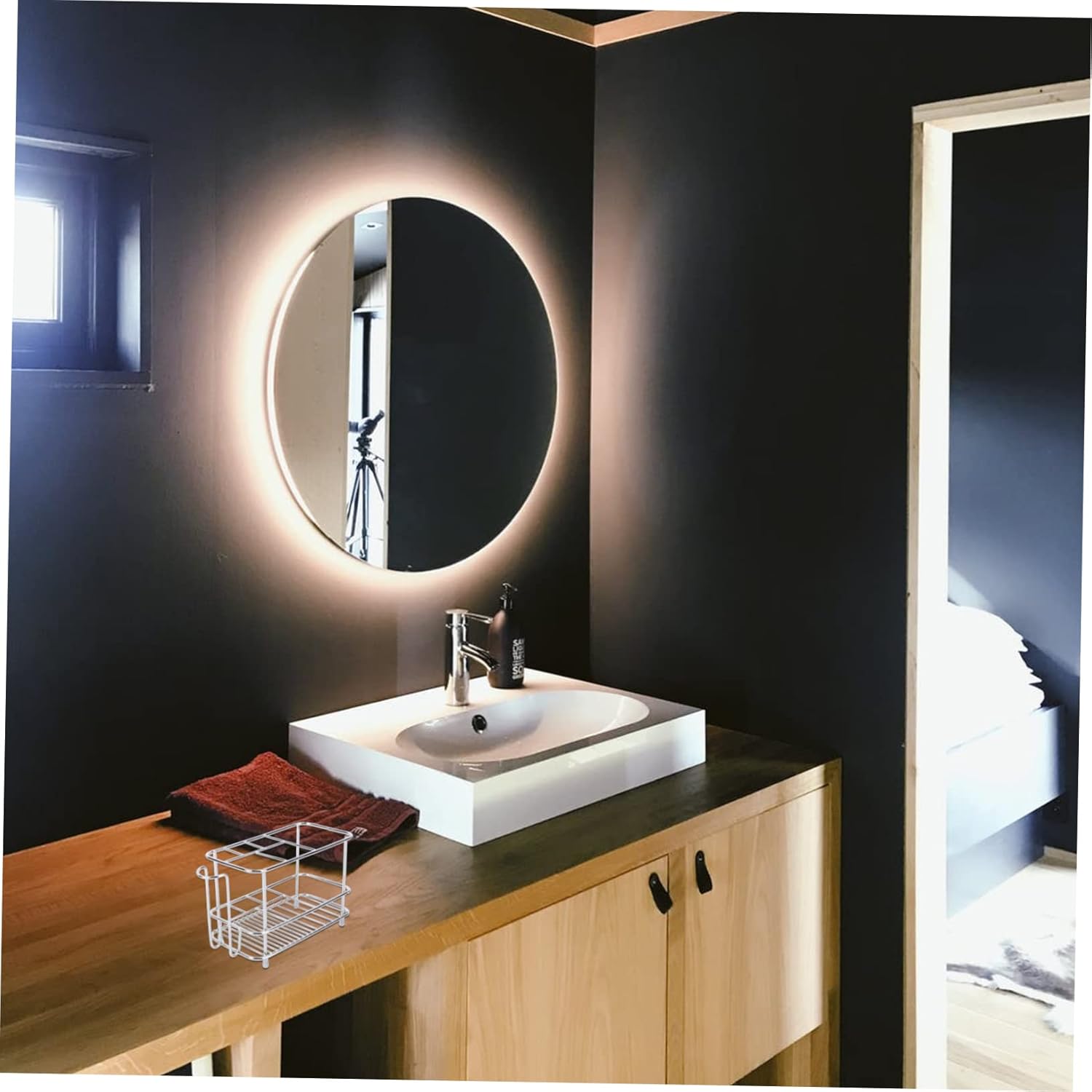 1pc Stainless Steel Shower Rack Toothbrush Holder