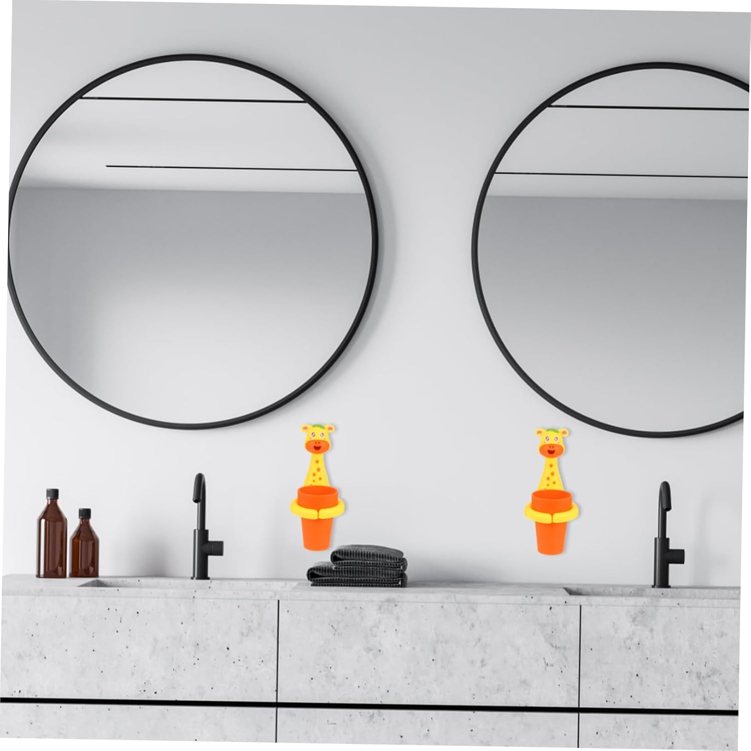 No-Punching Wall-Mounted Toothbrush Cup for Kids