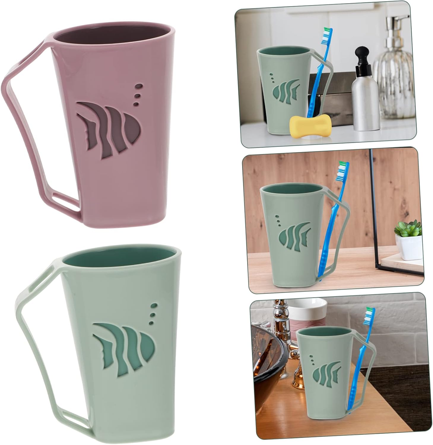 2-Piece Reusable Bathroom Cups for Tooth Rinsing