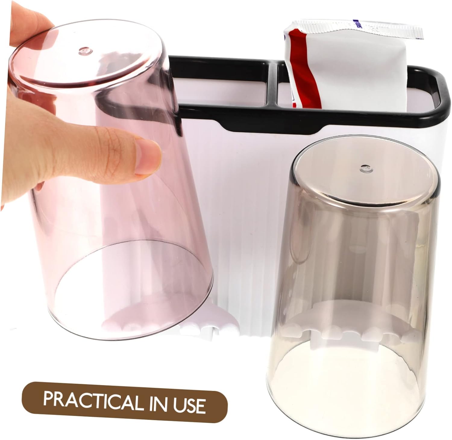 Wall-Mounted Toothbrush Holder No Drilling Easy bathroom storage