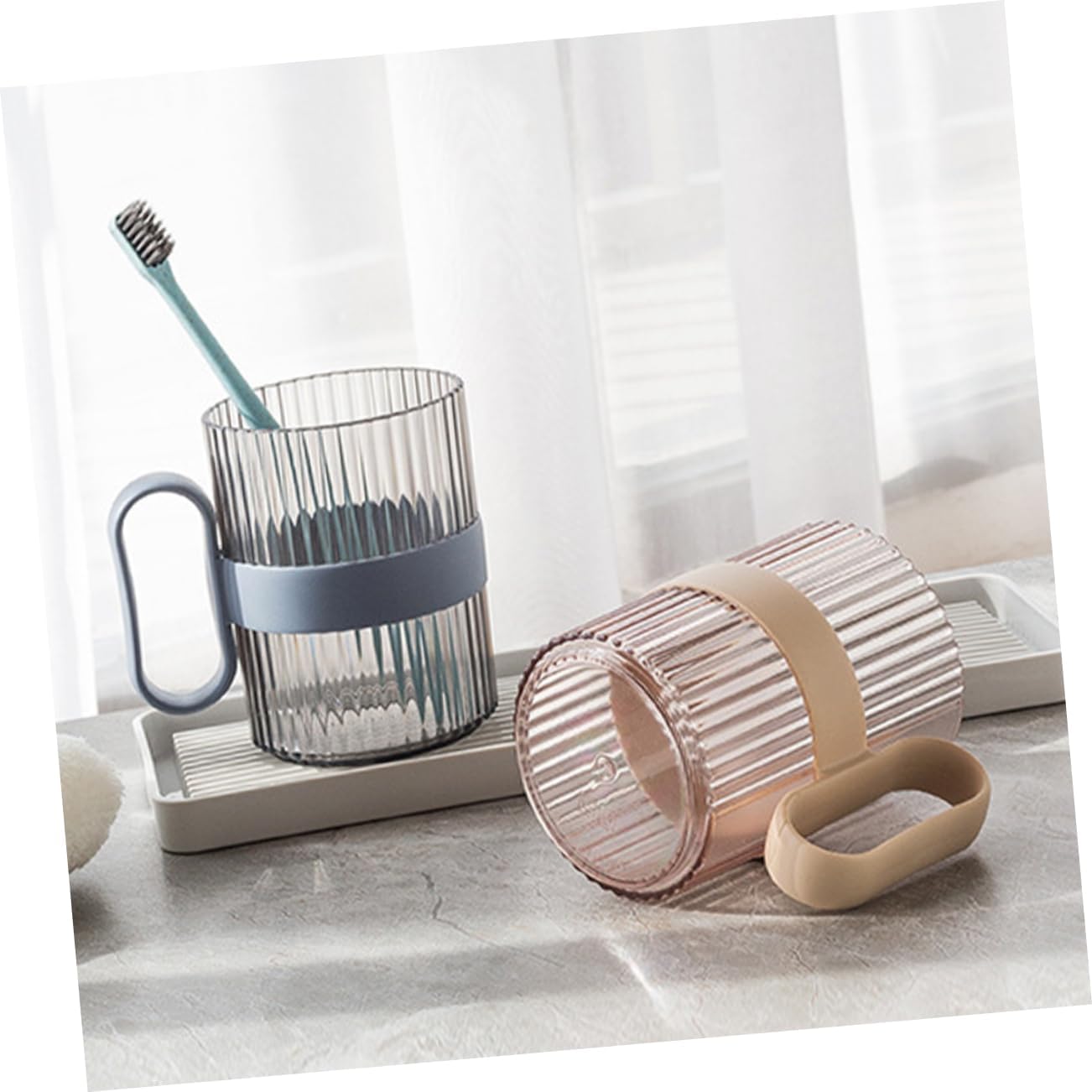 Elegant 4-Pack Toothbrush Mouthwash Holder