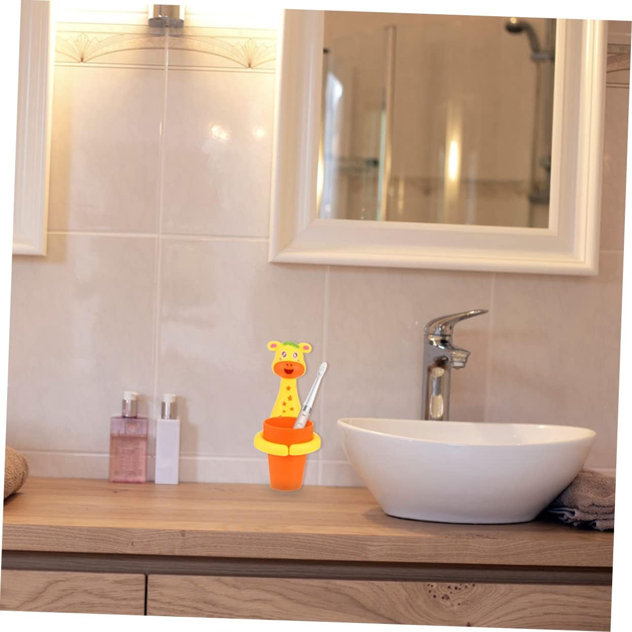 PRETYZOOM 2-Sets Animated Animal Toothbrush Holder for Bathroom