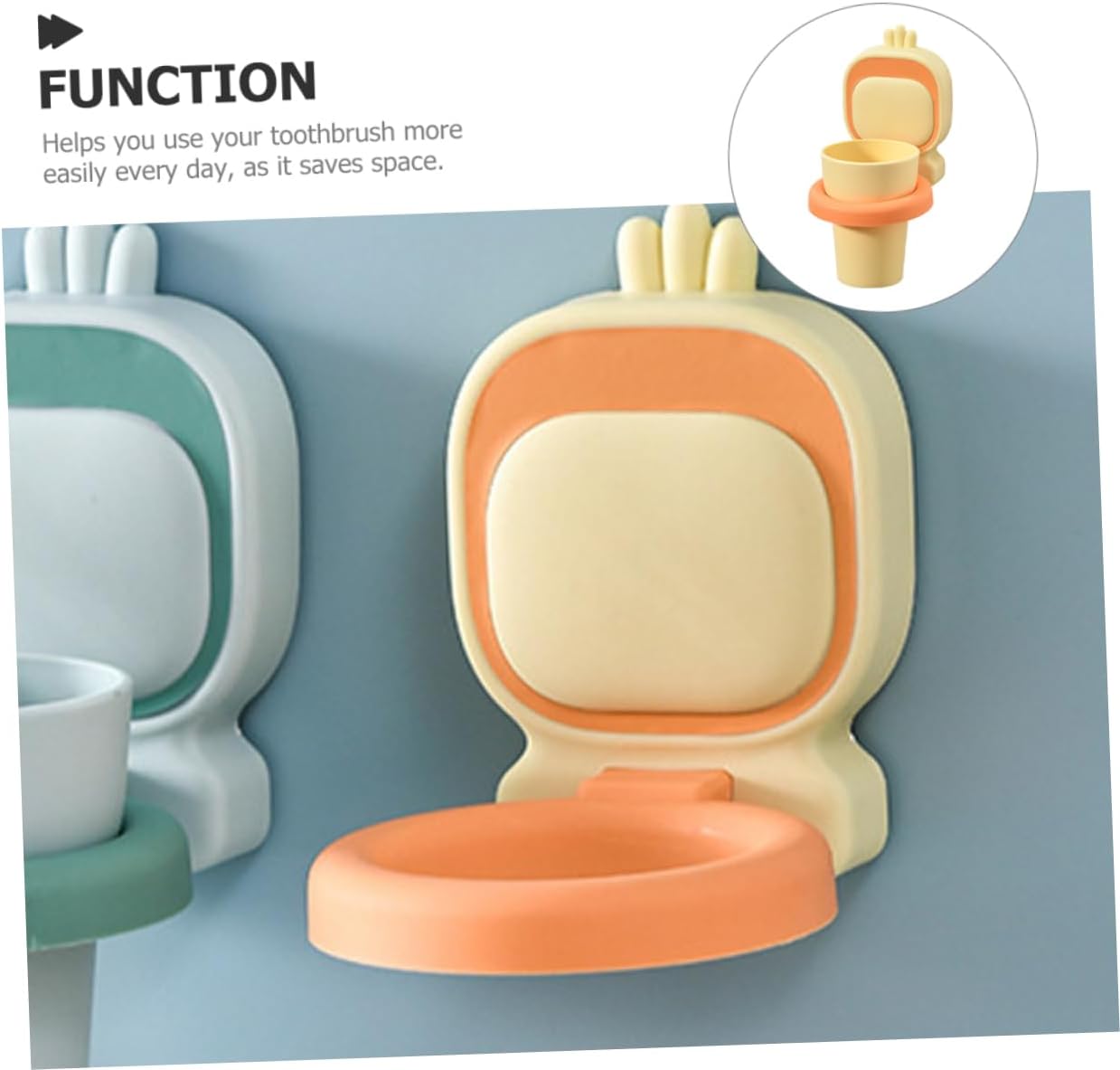 Cute Wall-Mounted Toothbrush Holder for Boys Girls in Bathroom