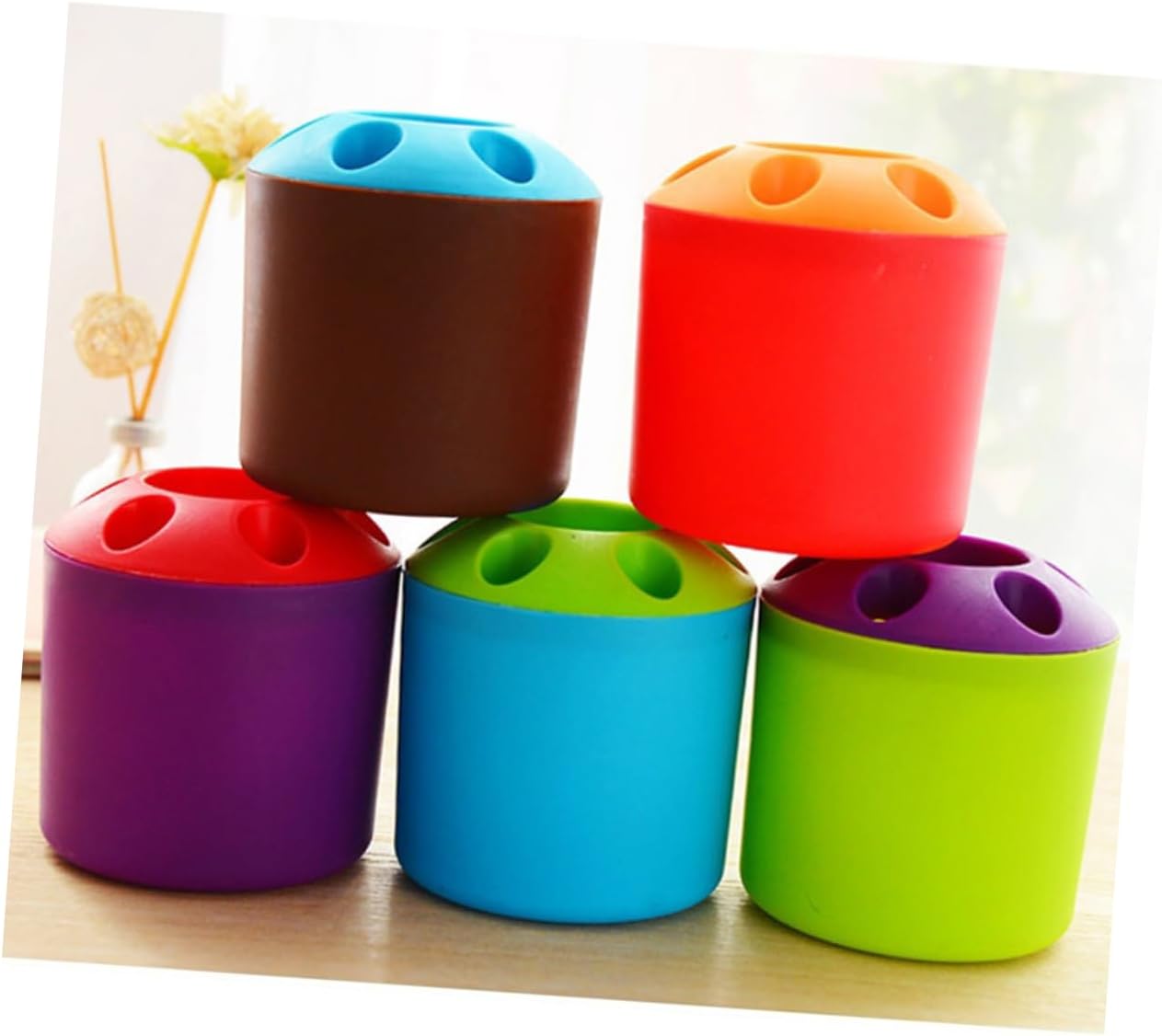 STOBAZA - Large Toothbrush Holder with Toothpaste Storage - Easy Bathroom Organizer