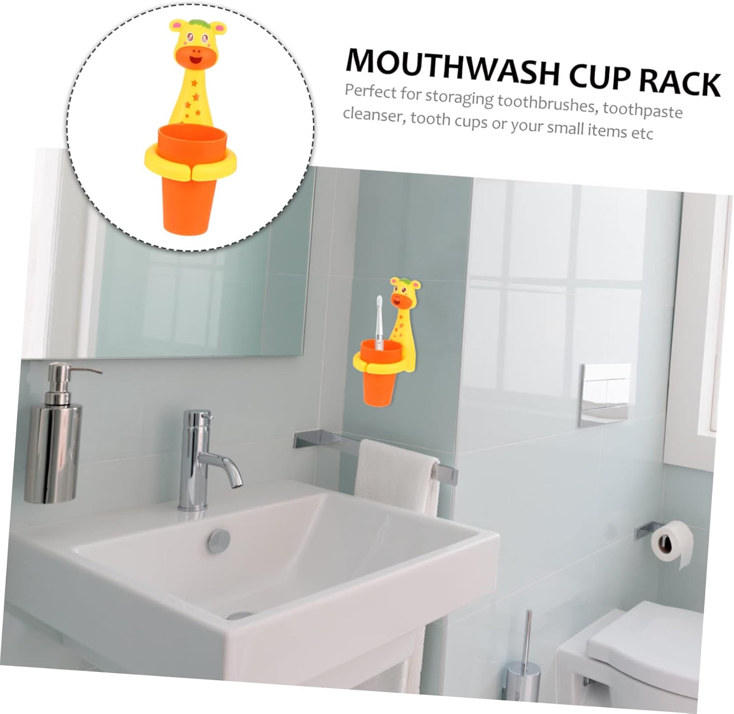 IWOWHERO 1-Pack No Punching Toothbrush Cup Holder