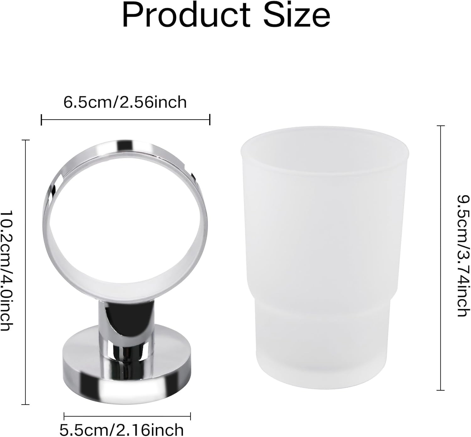Frost-Glass Wall-Mounted Toothbrush Holder