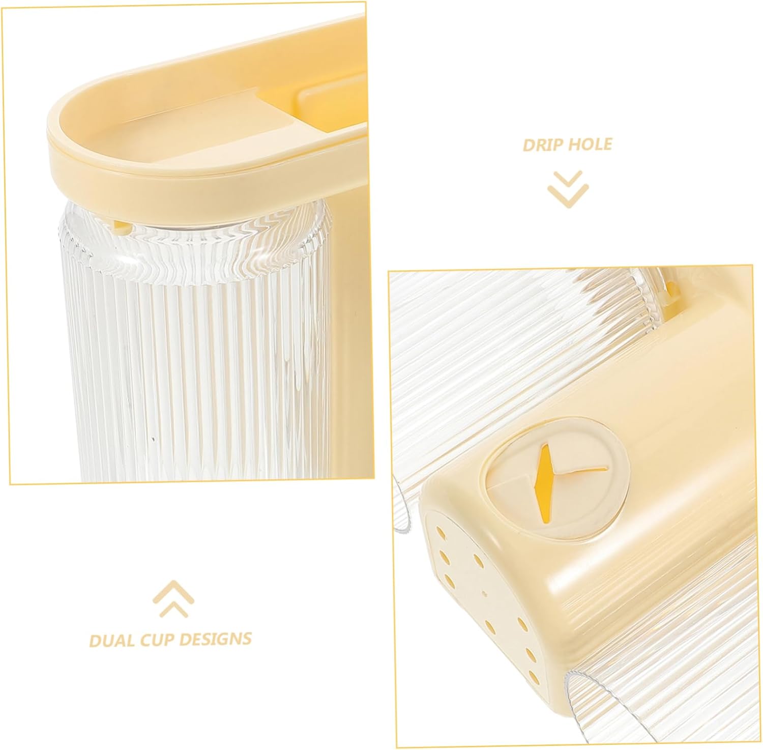 Cabilock Wall Mount Toothbrush Holder Dual Cup No Drill Installation