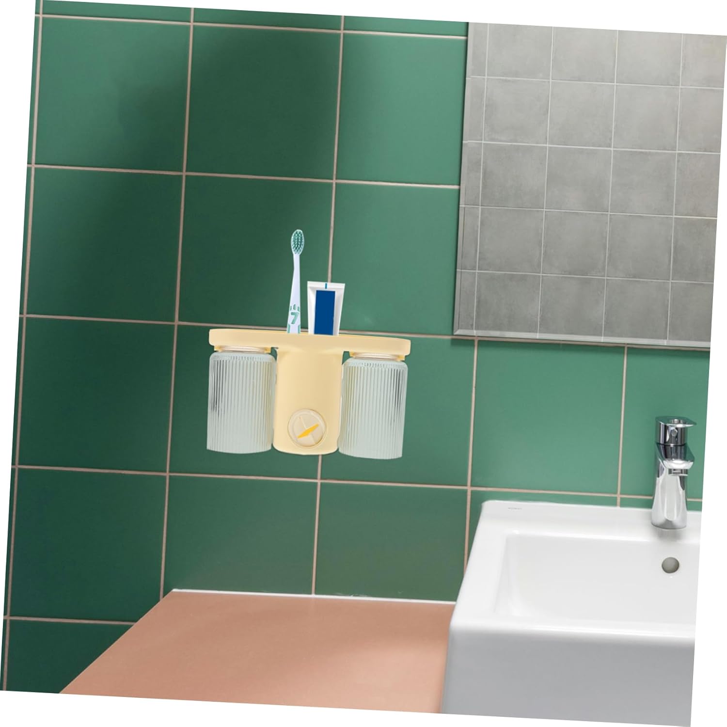 Bathroom Toothbrush Holder Wall Mounted Organizer for Kids and Adults