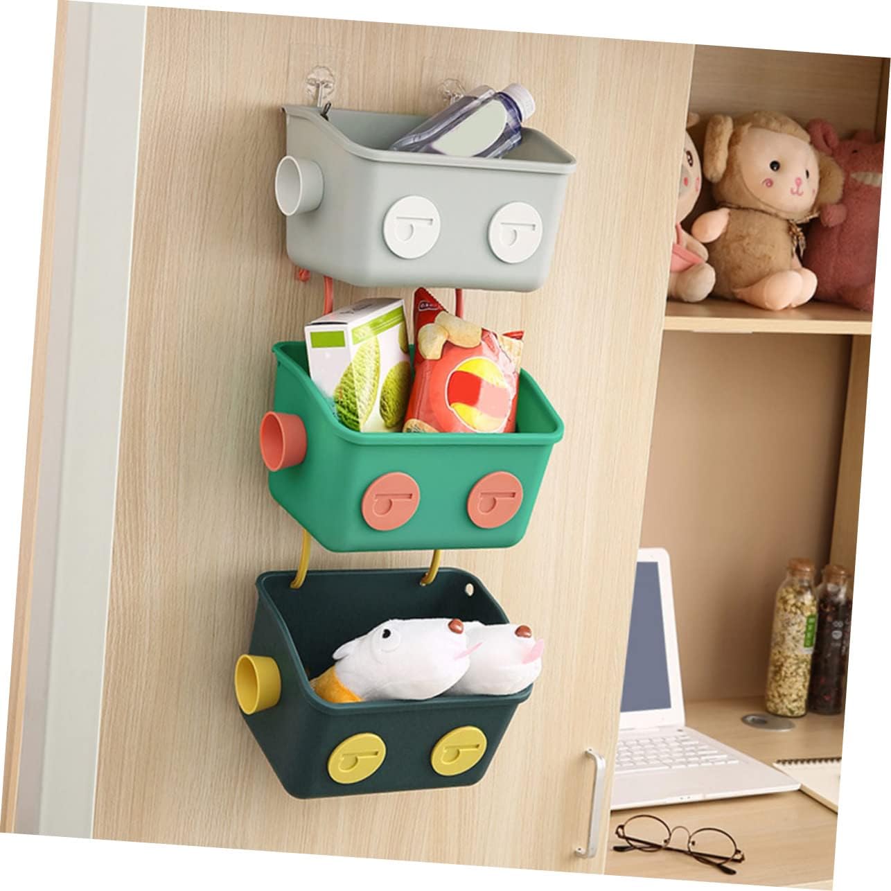 Simple Hanging Organizer Wicker Basket for Shower Use Durable Easy to Clean