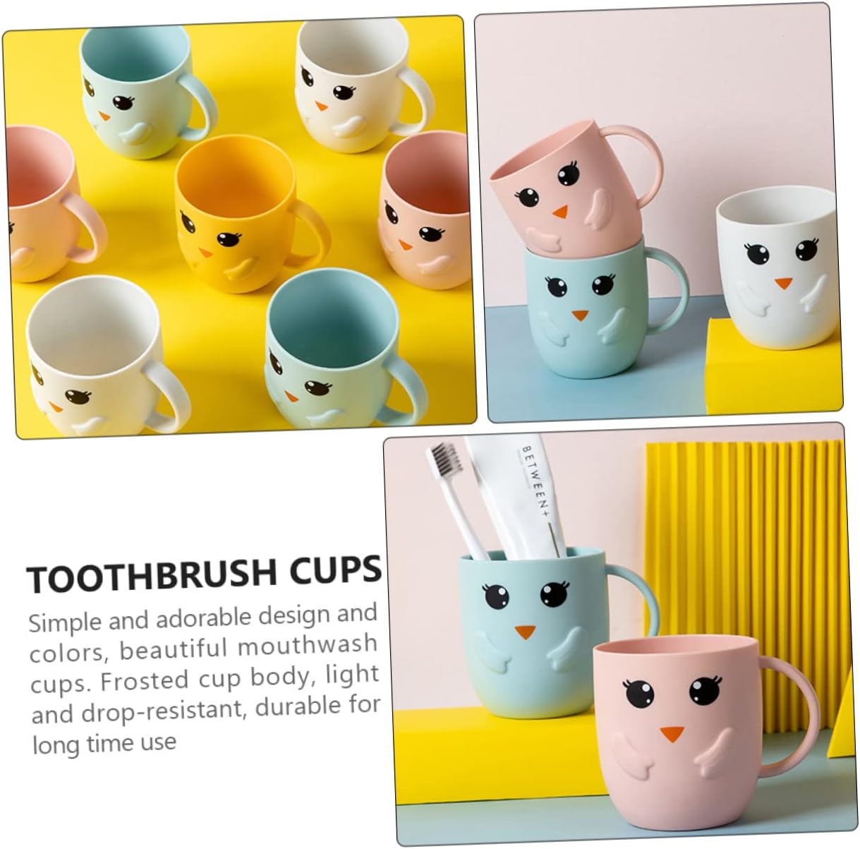 Giveaway Winning Frosted Toothbrush Cups Set for Boys and Girls
