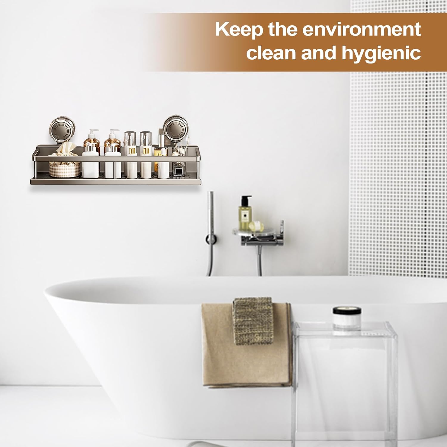Space-Saving Suction Cup Bathroom Organizer