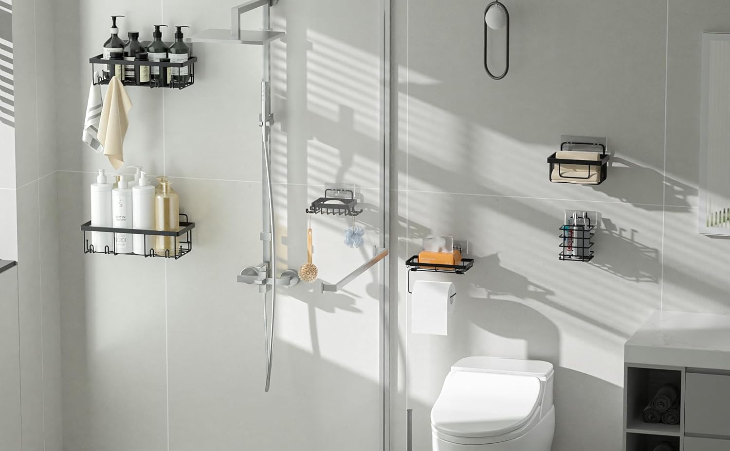 Veluckin 6-Piece Task Caddy Set for Bathroom and Kitchen Storage