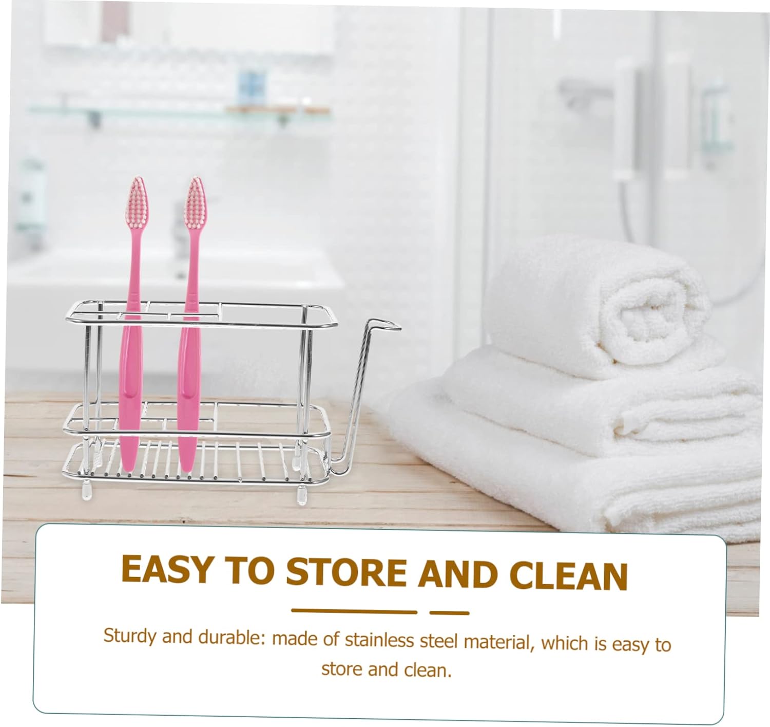Stainless Steel Toothbrush Holder Shower Rack