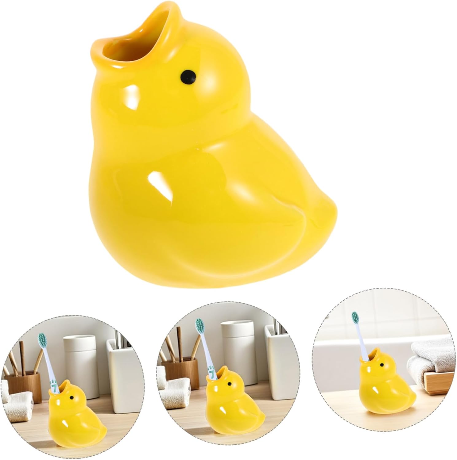 Cute Durable Ceramic Toothbrush Holder for the Bathroom