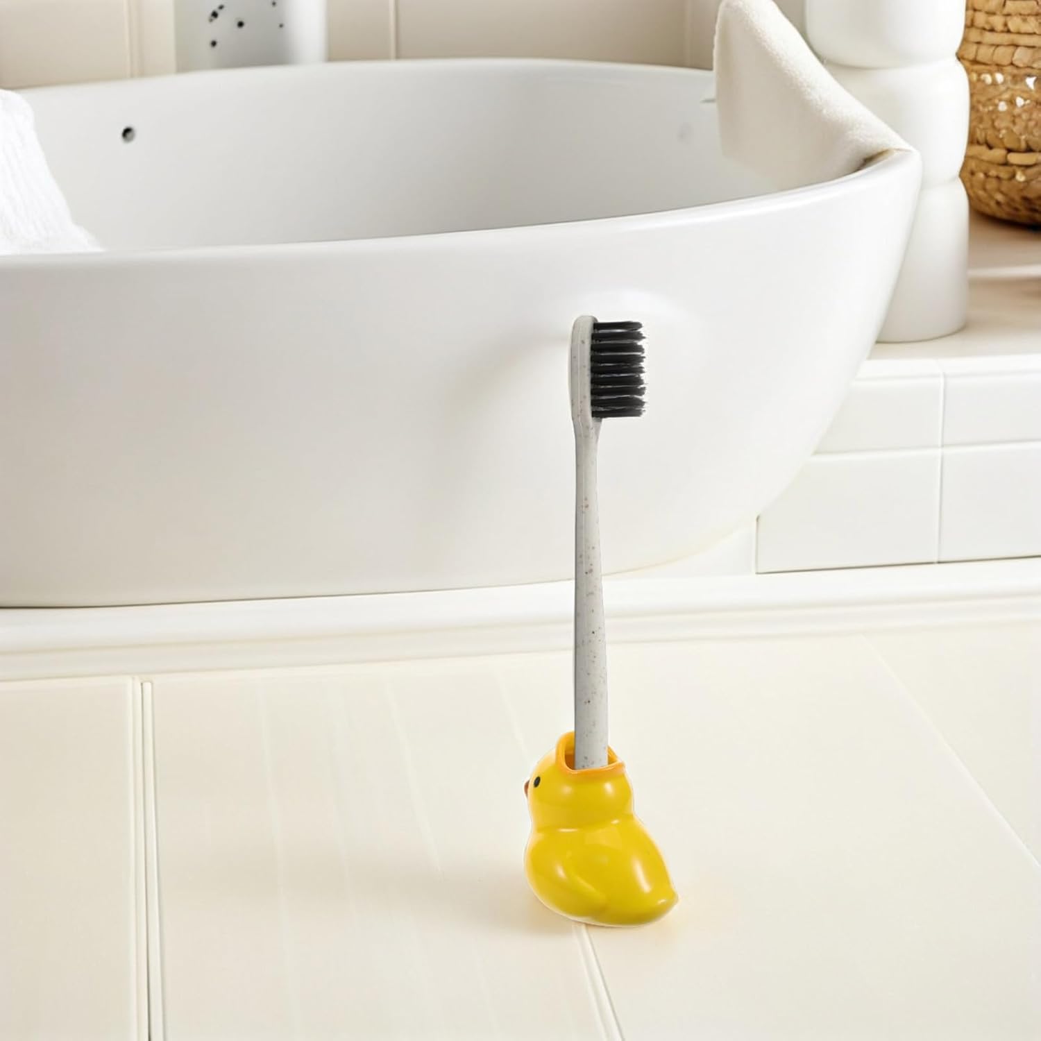 Cute Ceramic Toothbrush Holder for Kids TOVINANNA