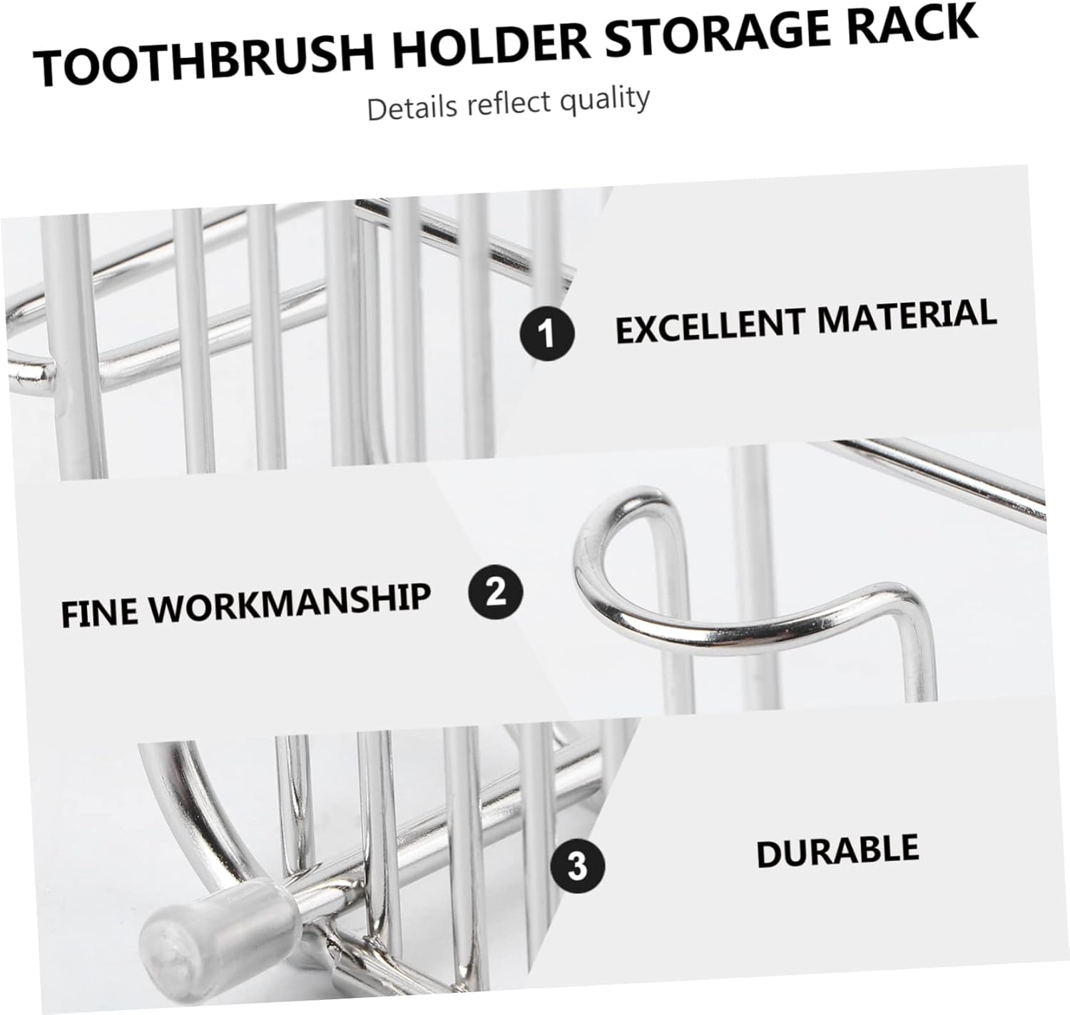 1pc Stainless Steel Shower Rack Toothbrush Holder