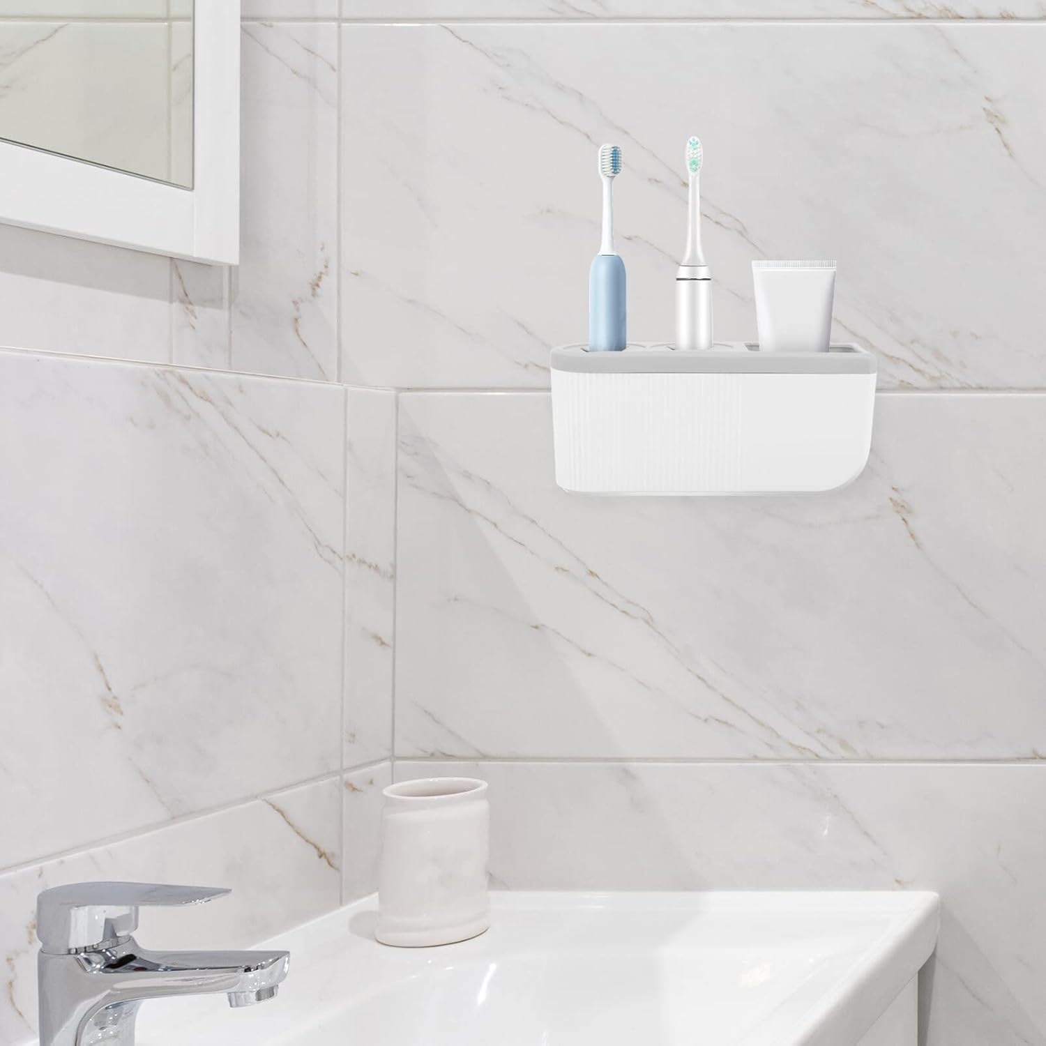 Cabilock Wall-Mounted Electric Toothbrush Holder Drain-Free