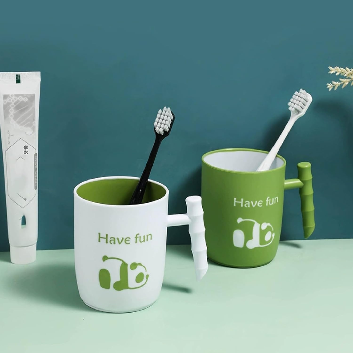 Panda Toothbrush Cup Creative 14oz Organizer Perfect for Home Bathroom