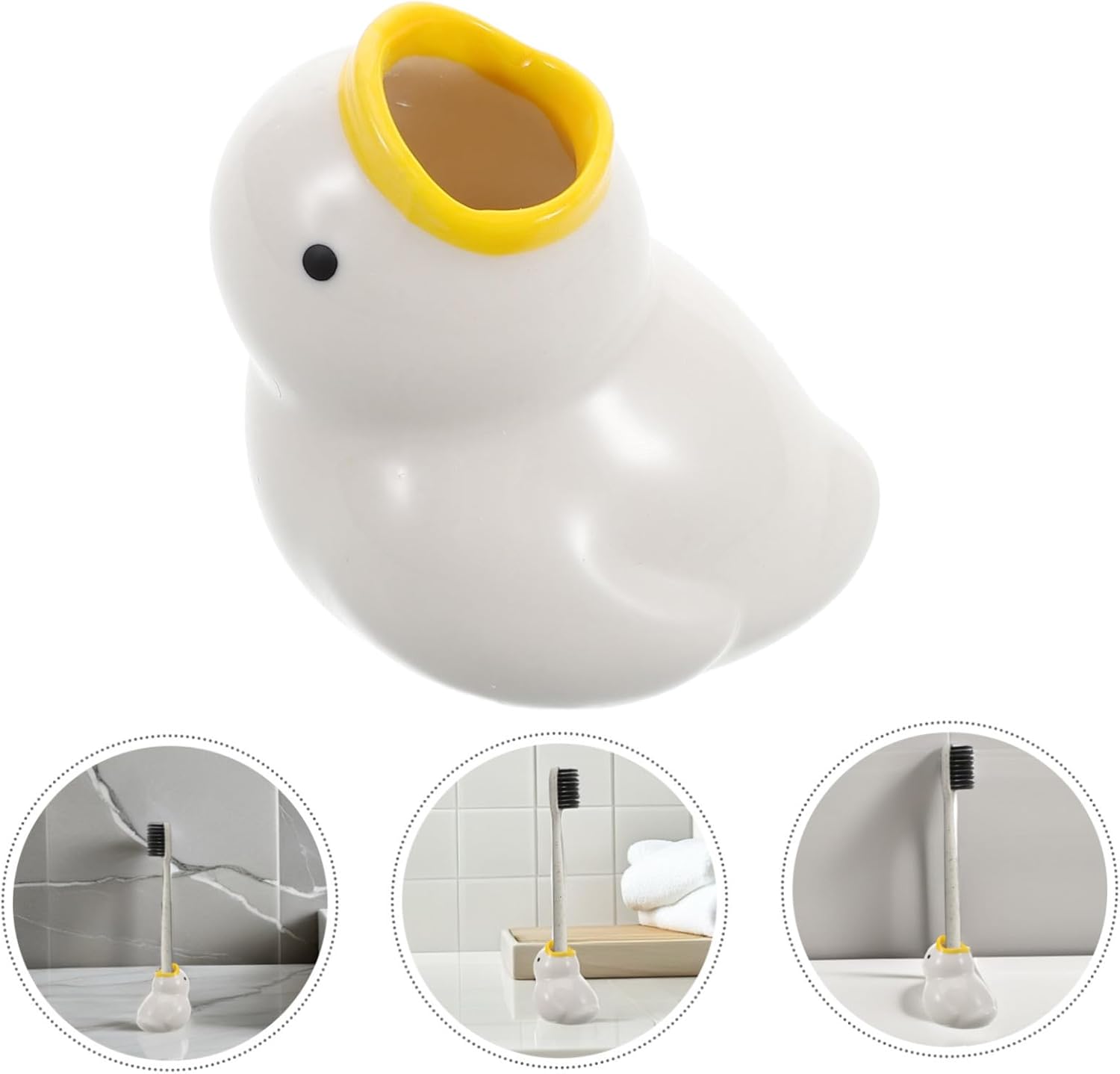 SAFIGLE Cute Cartoon Ceramic Toothbrush Holder