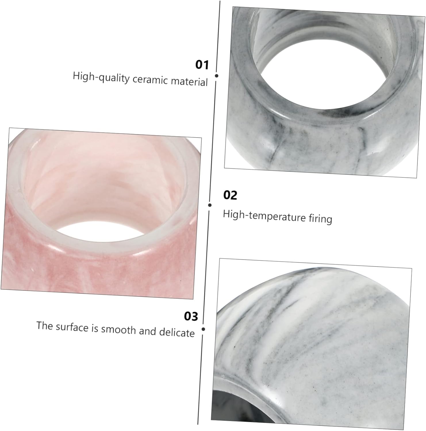 2Pcs Marbling Ceramic Toothbrush Holder Organizer