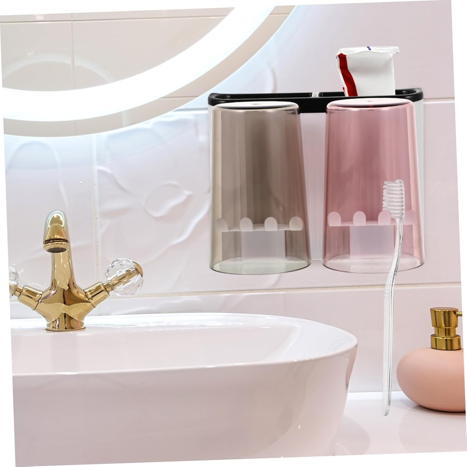 Wall-Mounted Tooth Cup Holder organizing system