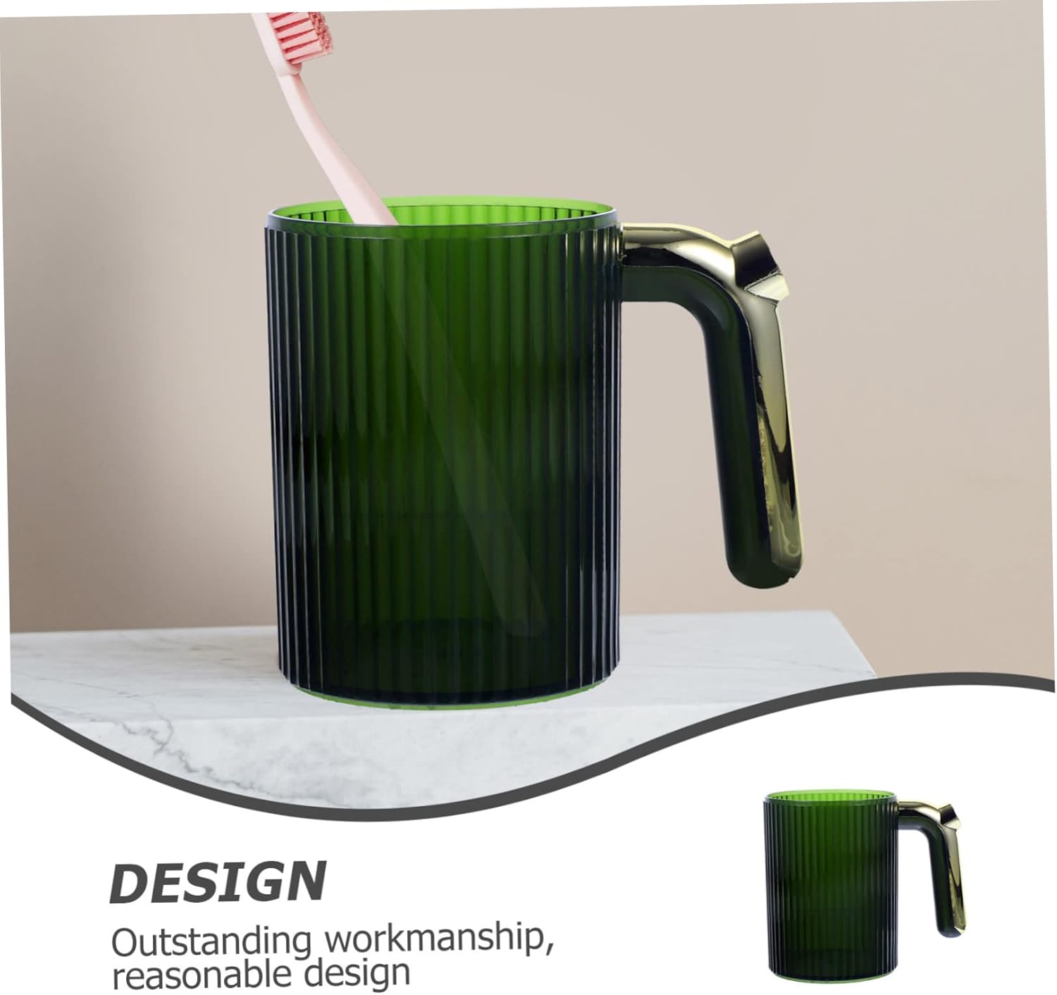 SOLUSTRE Elegant Handle Toothbrush Tumbler Mouthwash Cup