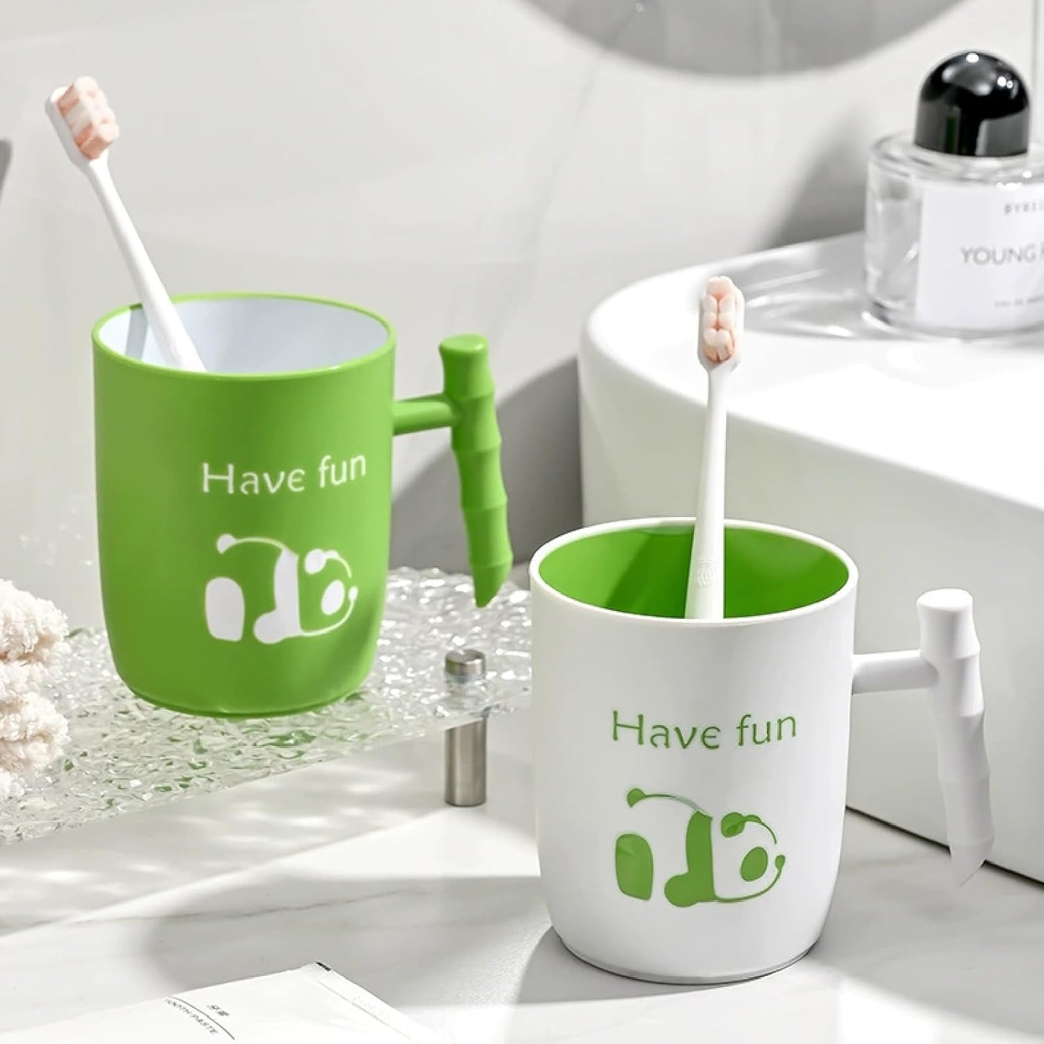 Panda Toothbrush Cup Creative 14oz Organizer Perfect for Home Bathroom
