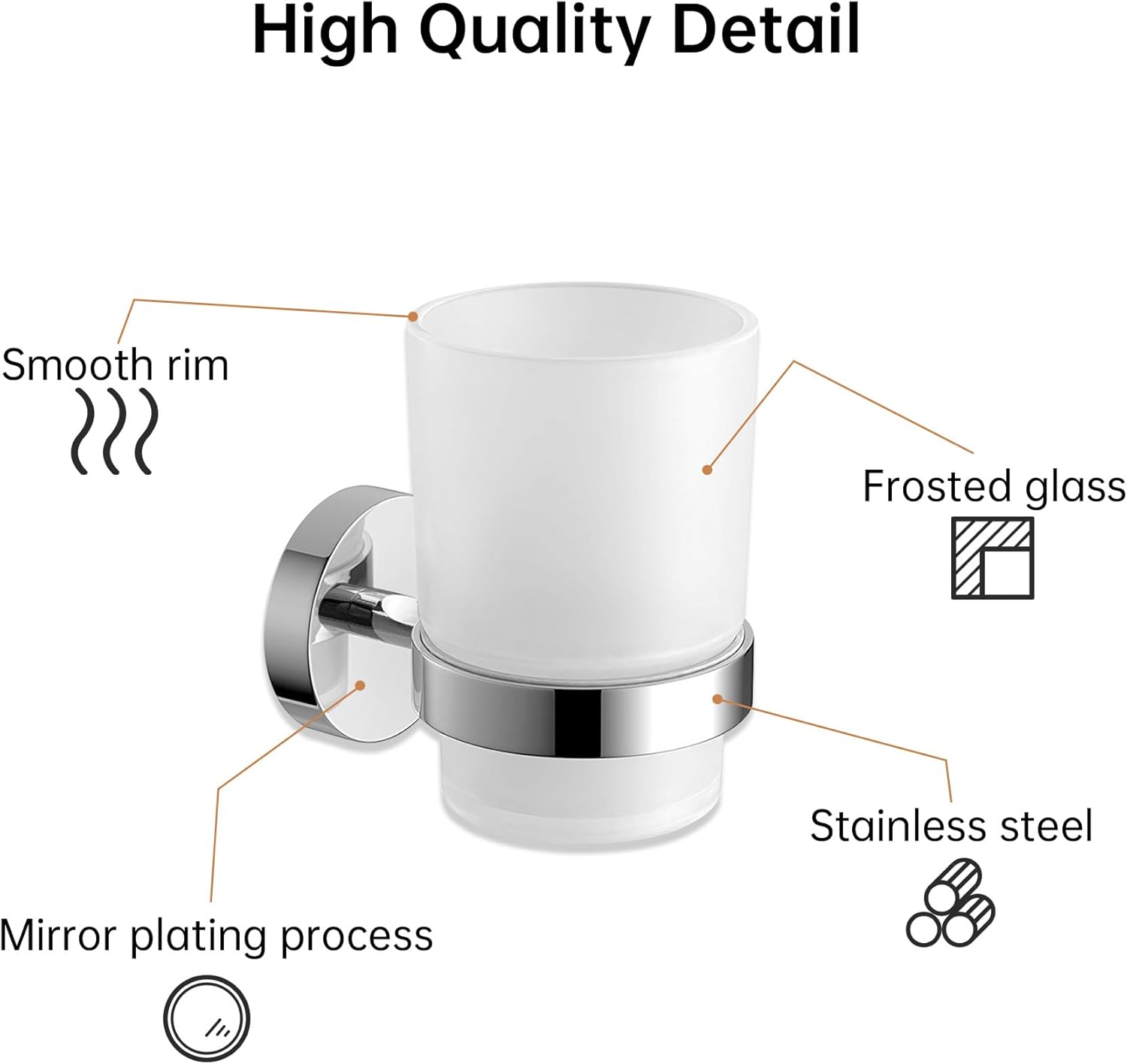 Frost-Glass Wall-Mounted Toothbrush Holder
