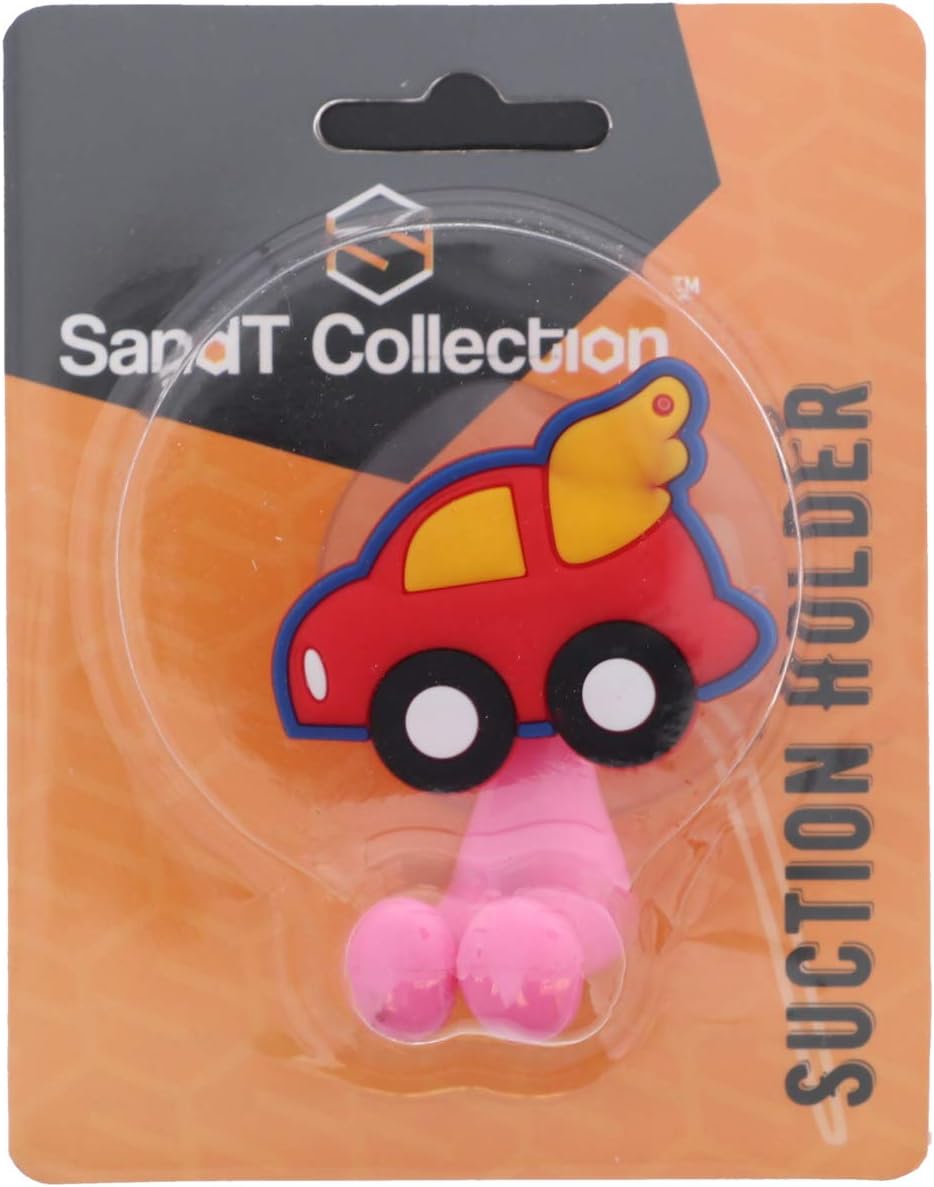 SandT Collection Car Suction Toothbrush Holder for Mirror Wall - Pink