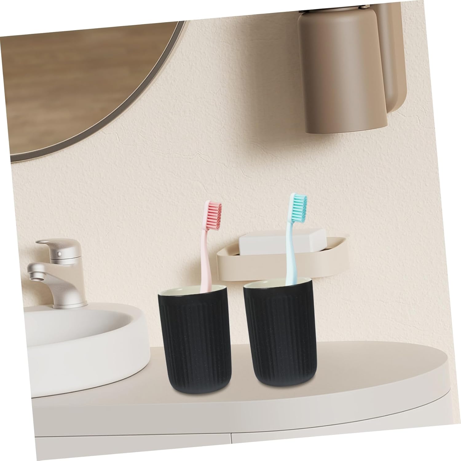 Gleavi 2pc Retro Bathroom Toothbrush Holder