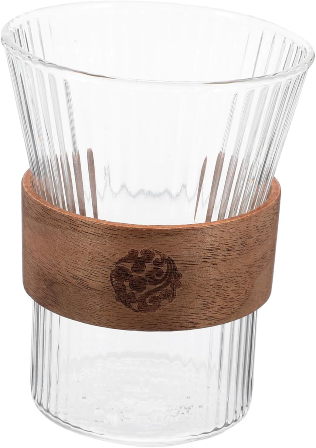 Cabilock Glass Toothbrush Cup with Wooden Handle