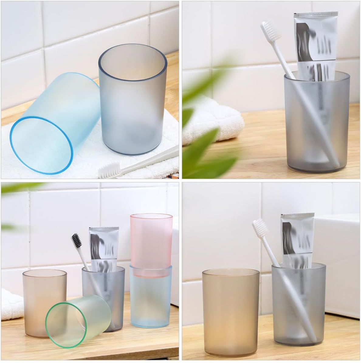 Modular Plastic Toothbrush Mouthwash Holder Grey