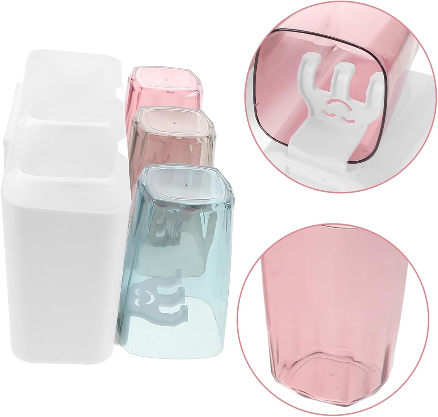 1Set Multifunction Wall Mounted Toothbrush Rack with Cups