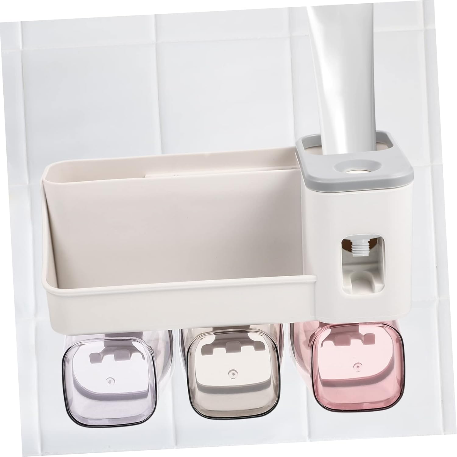 Amosfun Multi-Functional Wall-Mounted Toothbrush and Toothpaste Holder