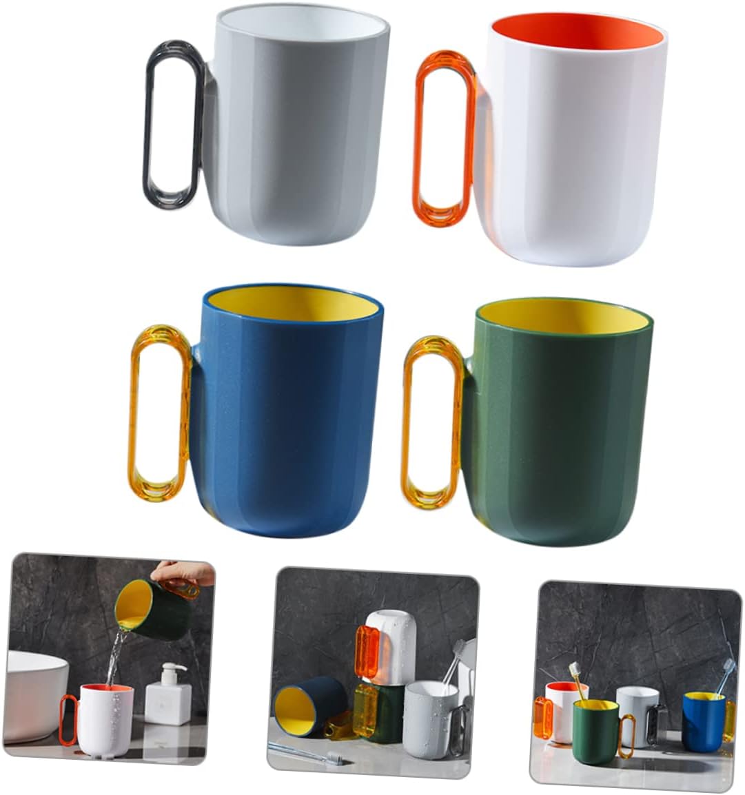 Happyyami 4pcs Chic Bathroom Cups for Home and Travel