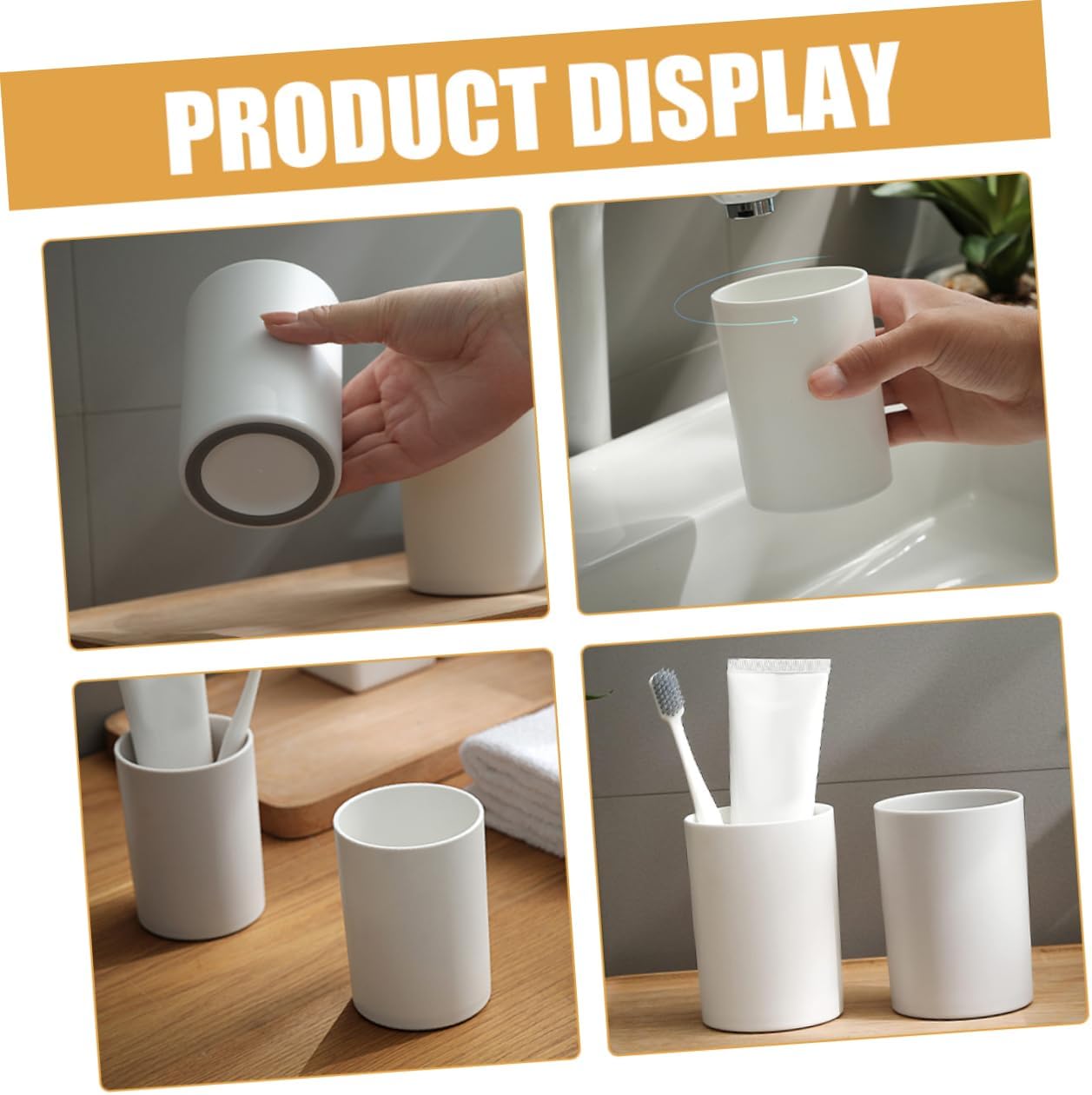 PP Toothbrush Holder 2-Piece Microplastic Durable Safe