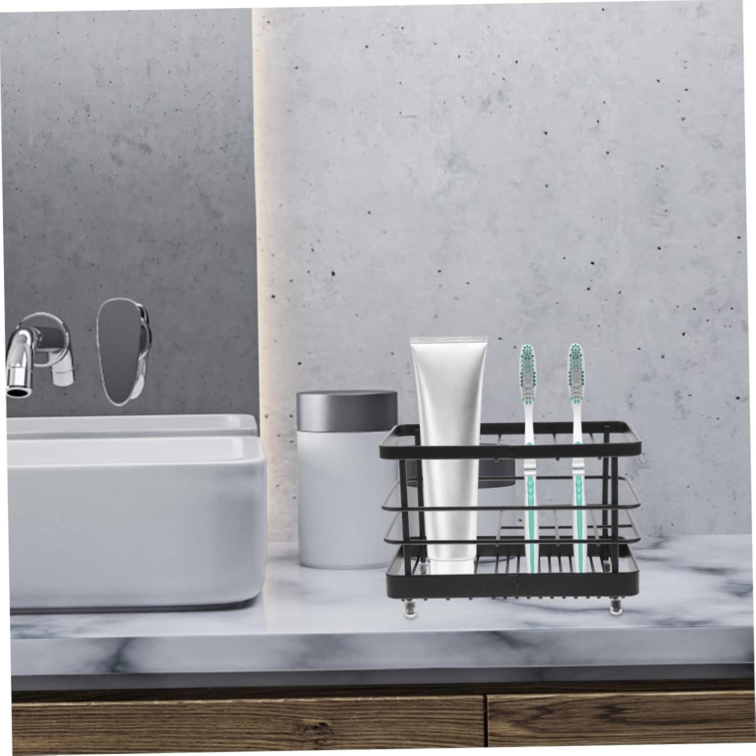Elegant Iron Toothbrush Toothpaste Storage Rack
