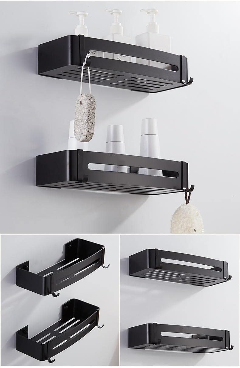 Stainless Steel Wall-Mounted Black Shower Caddy