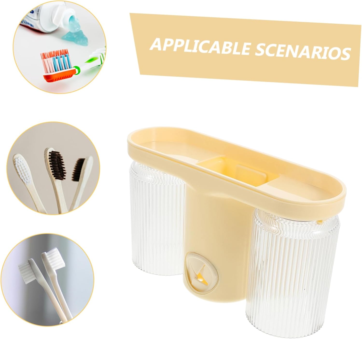 Bathroom Toothbrush Holder Wall Mounted Organizer for Kids and Adults