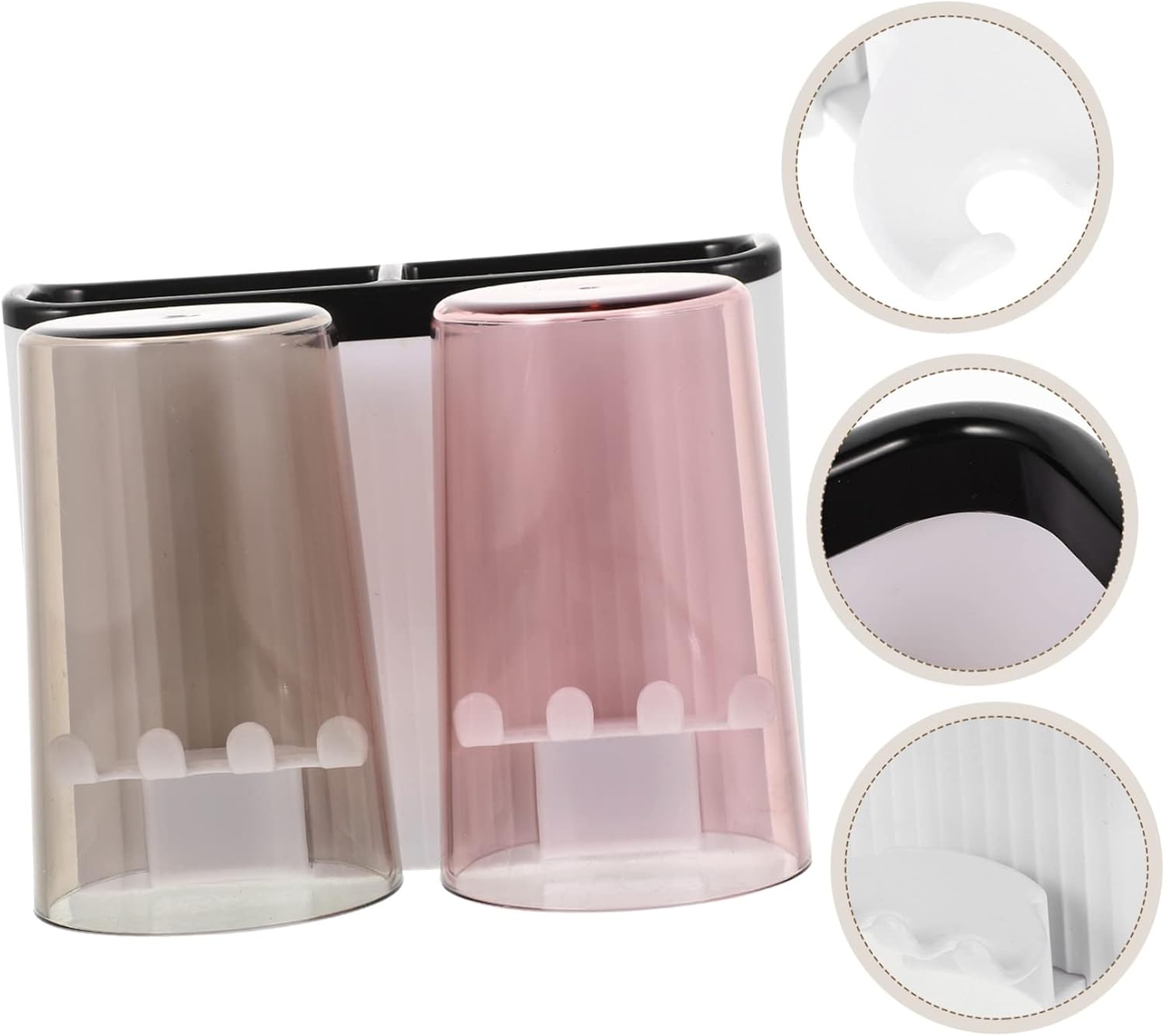 Wall-Mounted Bathroom Storage Set - Toothbrush Cup Organizer