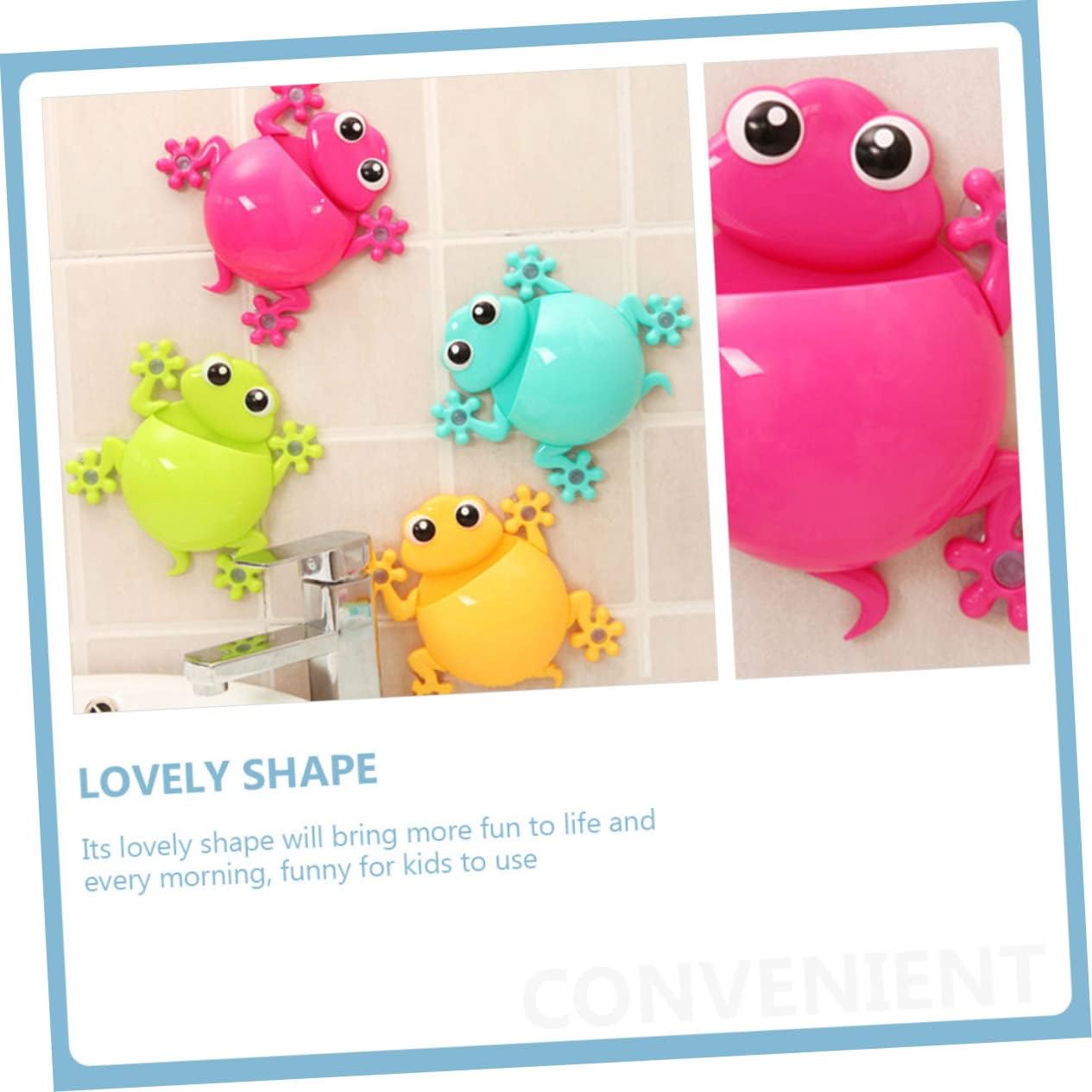 BEBEMOKO Animal Toothbrush Holder Suction Cup Design for Kids in the Bathroom