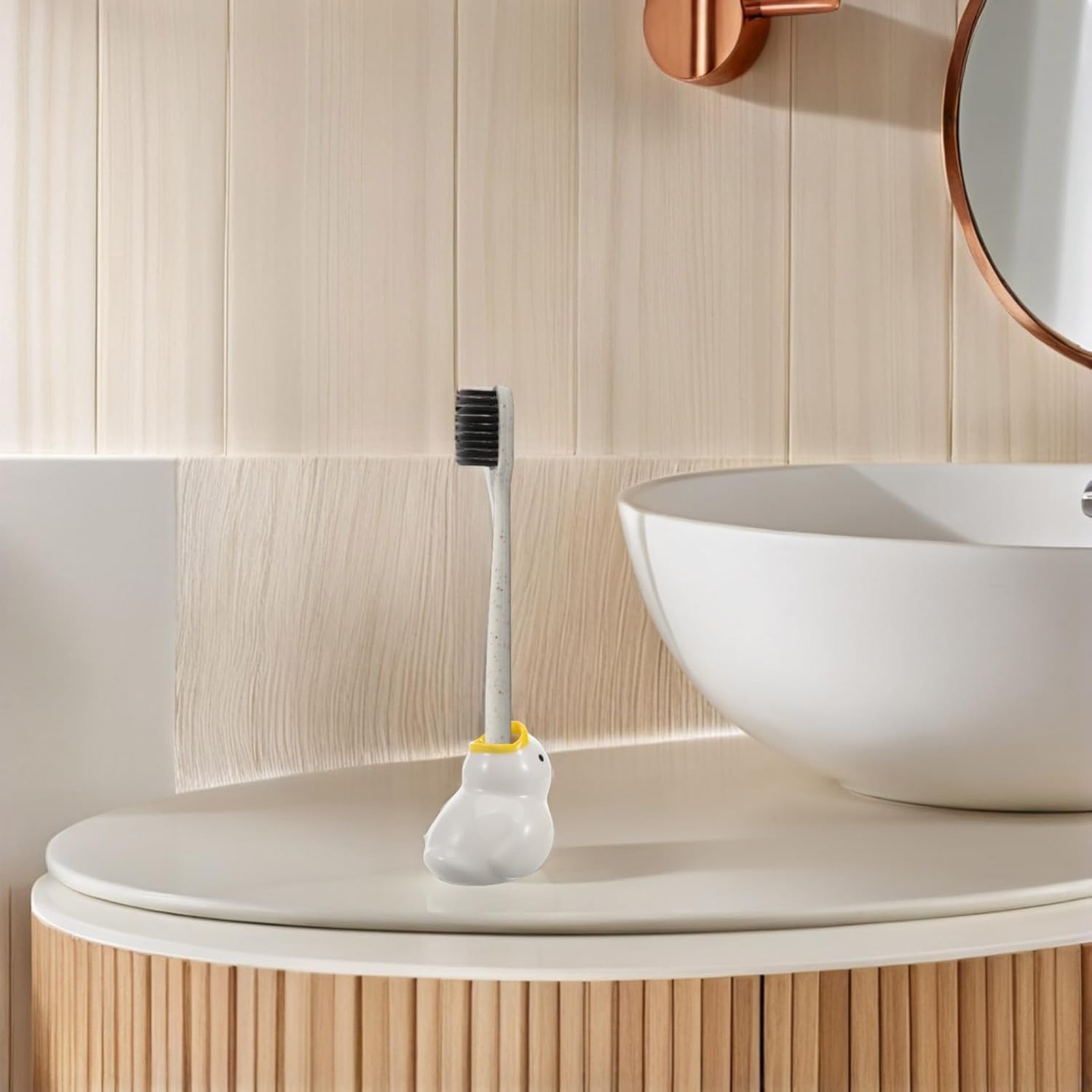 SMASOLO Ceramic Toothbrush Holder with Cartoon Design