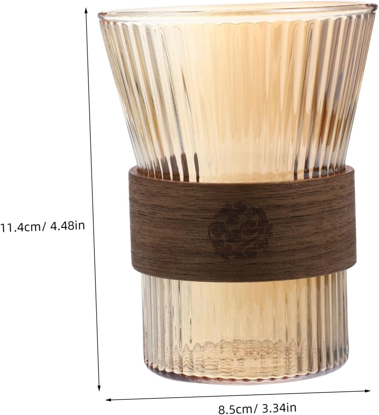 High-Quality Glass Toothbrush Mug with Wooden Waist Design