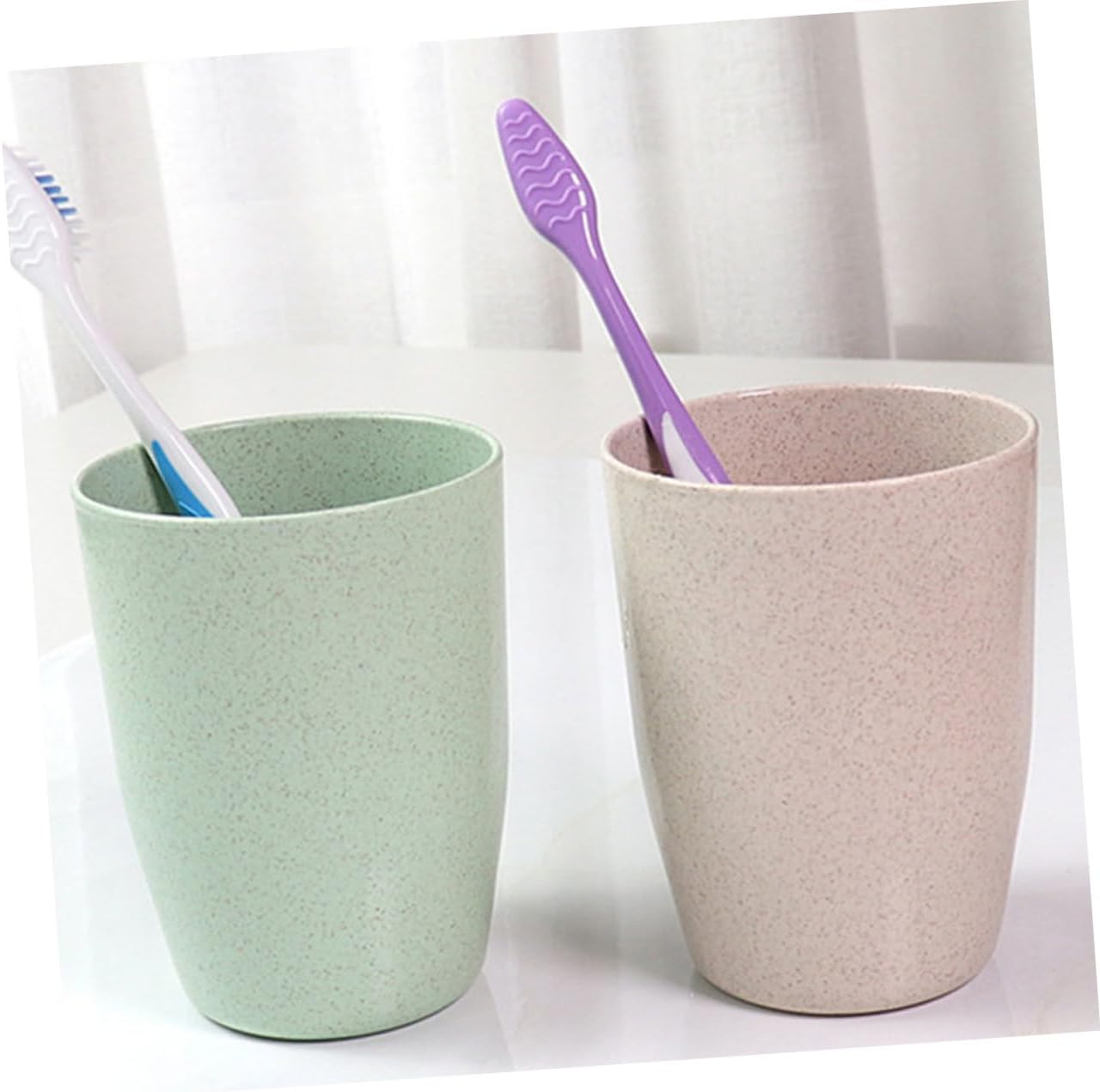 Ciieeo 4-Piece Wheat Straw Cup Toothbrush Holder Set for Travel BATH