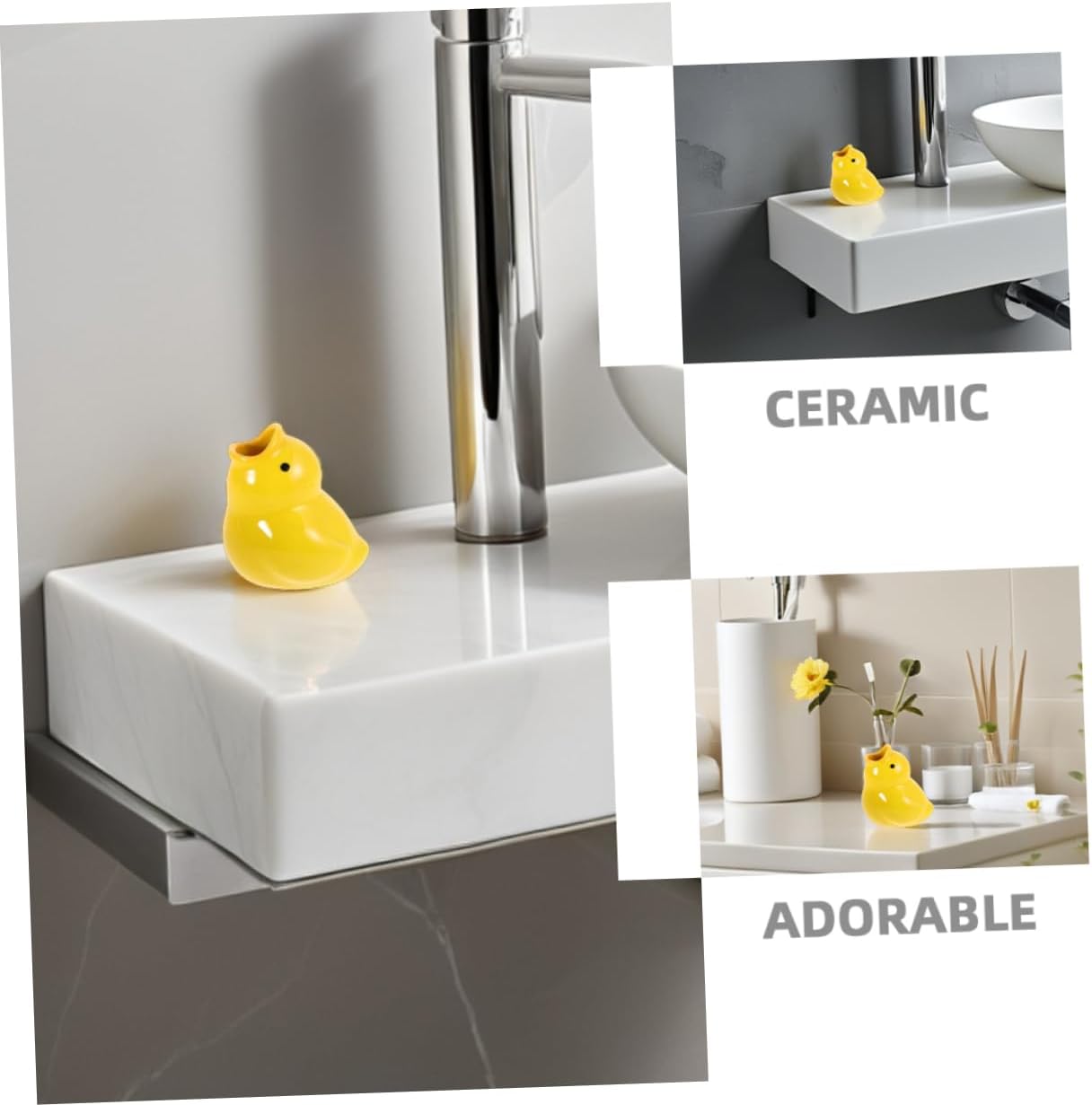 Cute 2-Pack Cartoon Ceramic Toothbrush Holder