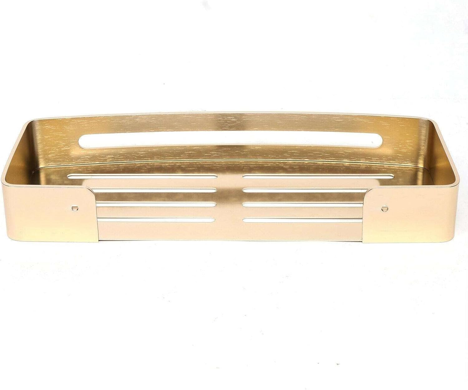 FINANCIALLY LIT Gold Aluminum Single Layer Shower Caddy Storage Shelf - Bathroom Organizer