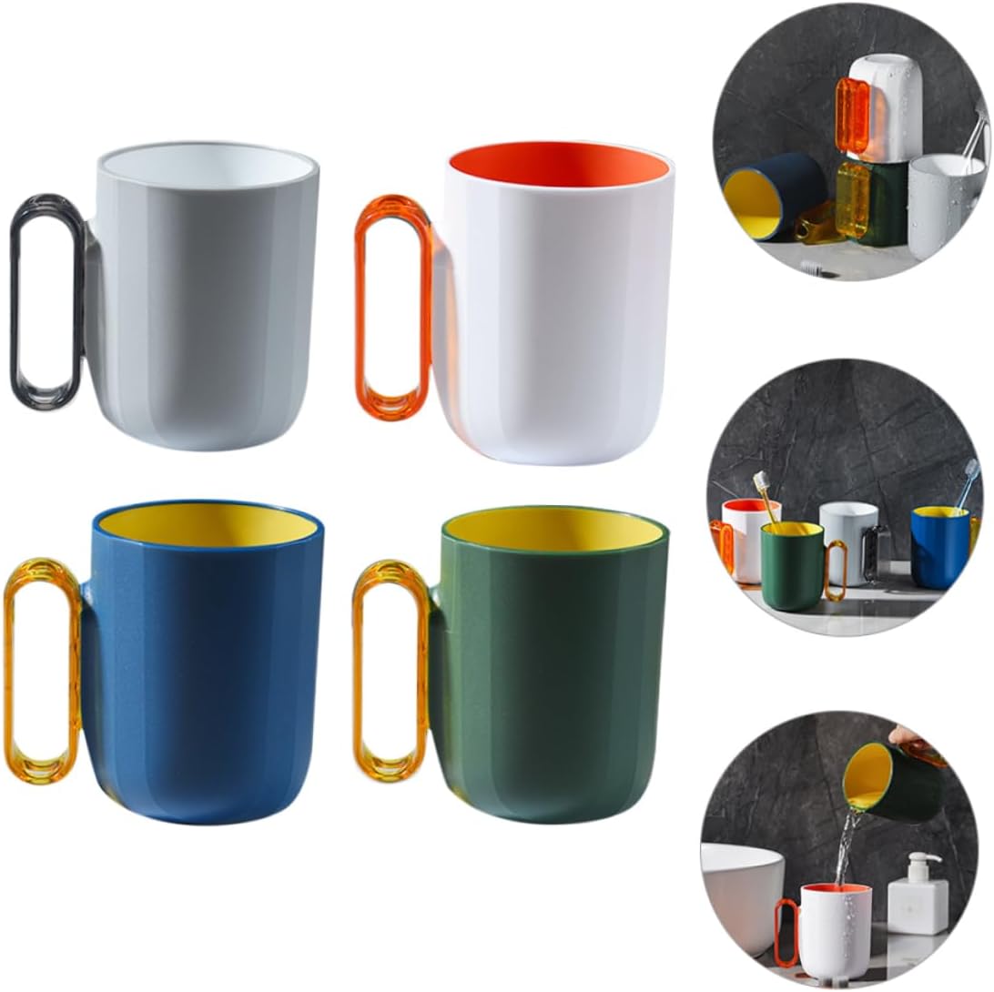 Happyyami 4pcs Chic Bathroom Cups for Home and Travel