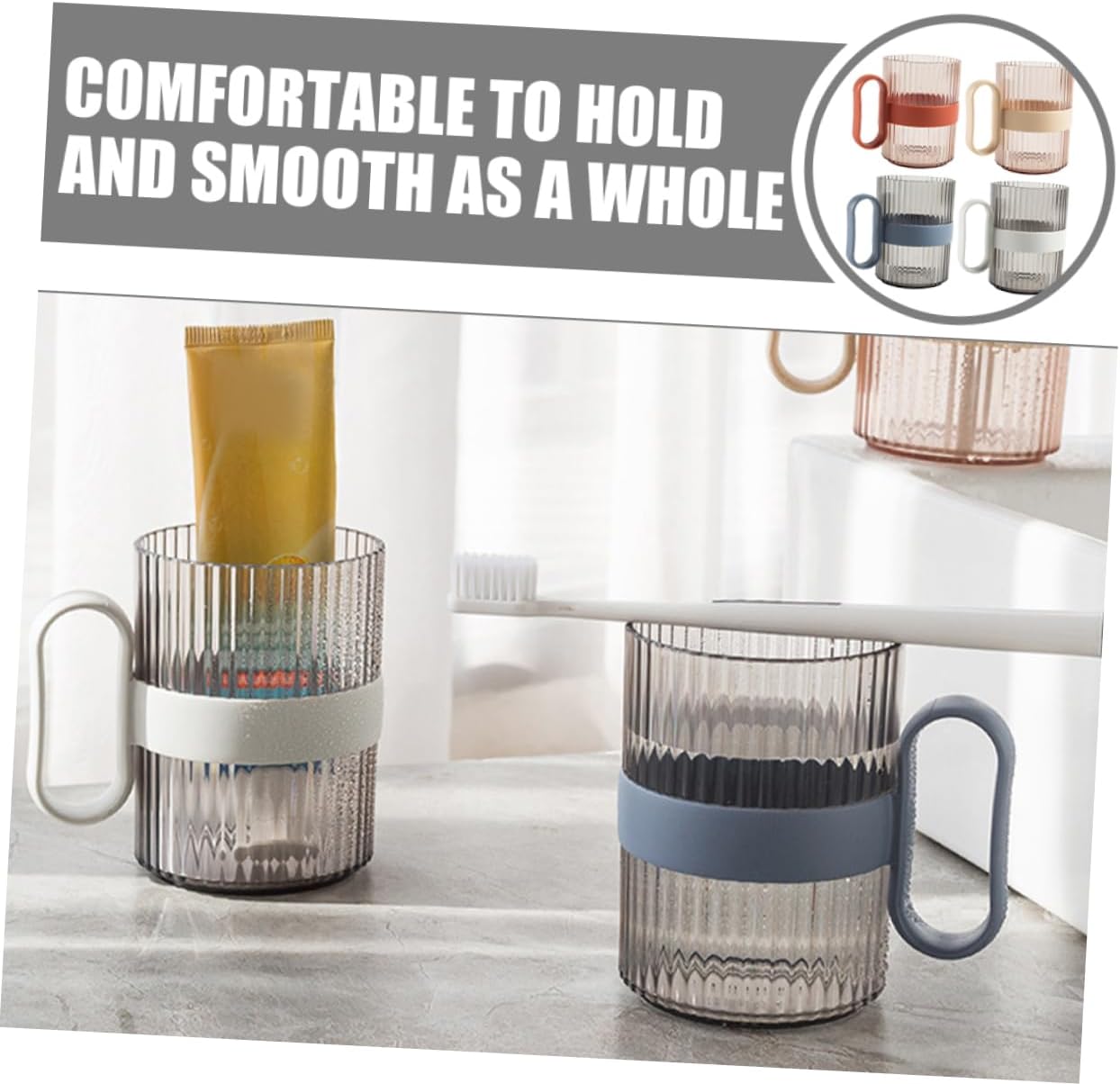 Elegant 4-Pack Toothbrush Mouthwash Holder