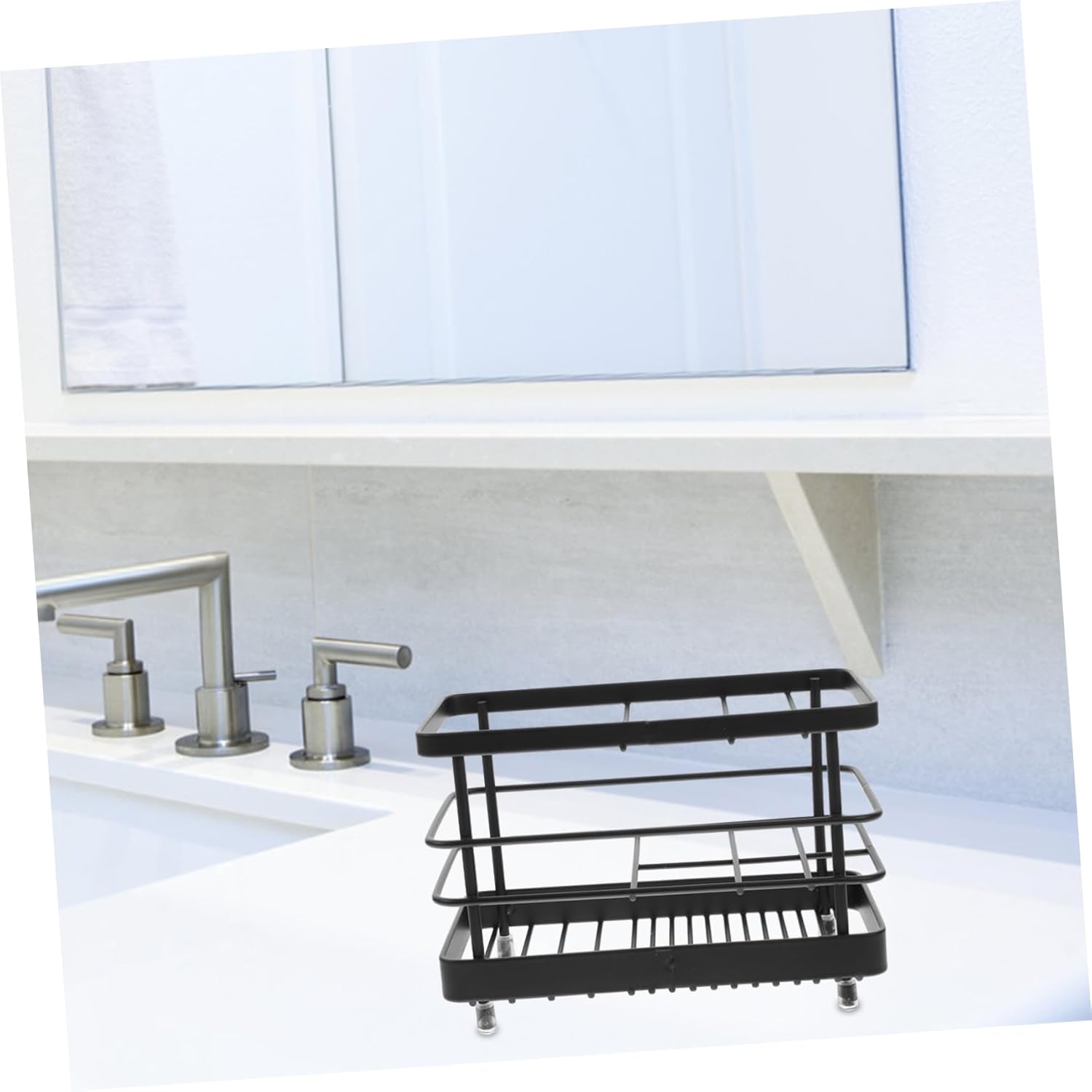 Unomor Toothbrush Drain Rack Metal Functional Tidy Shower Holder